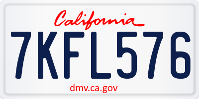 CA license plate 7KFL576
