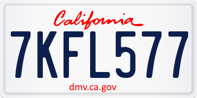 CA license plate 7KFL577