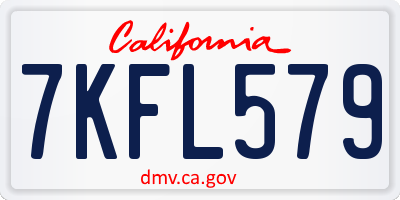 CA license plate 7KFL579