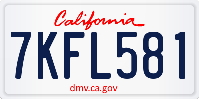 CA license plate 7KFL581