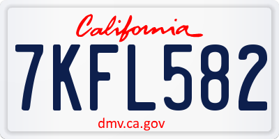 CA license plate 7KFL582