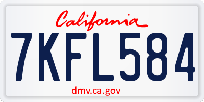 CA license plate 7KFL584