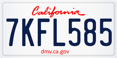 CA license plate 7KFL585