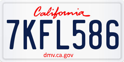 CA license plate 7KFL586