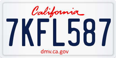 CA license plate 7KFL587