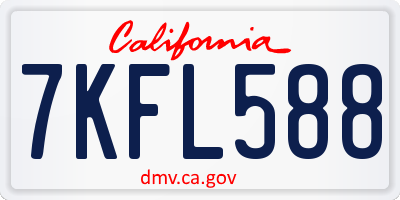 CA license plate 7KFL588