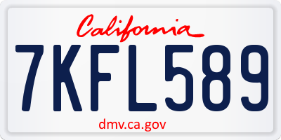 CA license plate 7KFL589