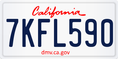 CA license plate 7KFL590