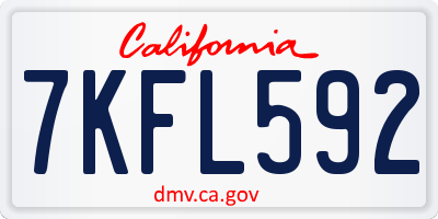 CA license plate 7KFL592