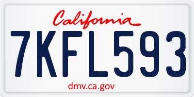 CA license plate 7KFL593