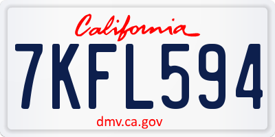 CA license plate 7KFL594