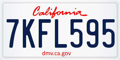 CA license plate 7KFL595