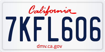 CA license plate 7KFL606