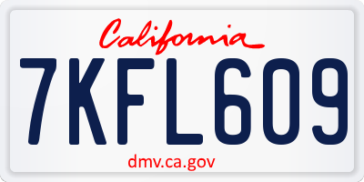 CA license plate 7KFL609