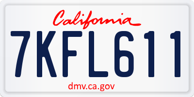 CA license plate 7KFL611
