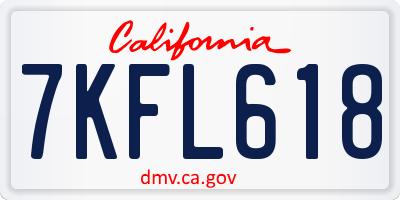 CA license plate 7KFL618