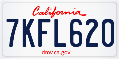 CA license plate 7KFL620