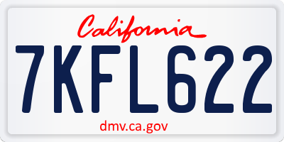 CA license plate 7KFL622