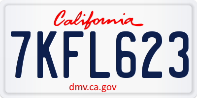 CA license plate 7KFL623