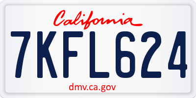 CA license plate 7KFL624