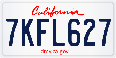 CA license plate 7KFL627