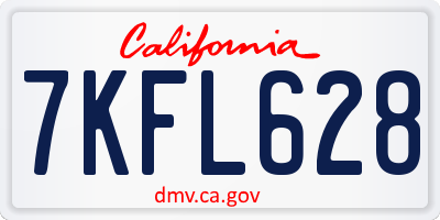 CA license plate 7KFL628