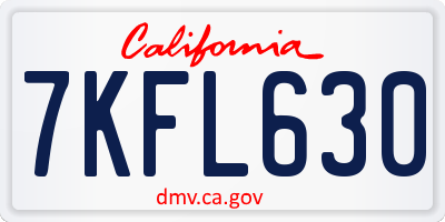 CA license plate 7KFL630