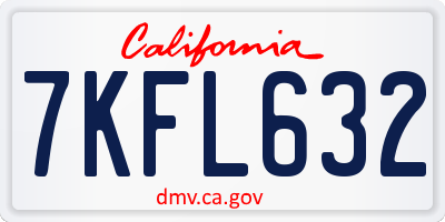 CA license plate 7KFL632