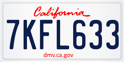 CA license plate 7KFL633