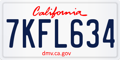 CA license plate 7KFL634
