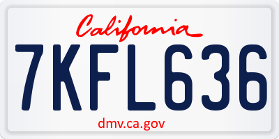 CA license plate 7KFL636