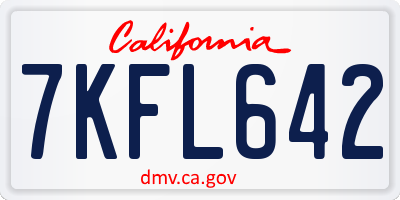 CA license plate 7KFL642