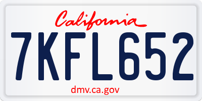CA license plate 7KFL652