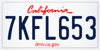 CA license plate 7KFL653