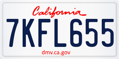 CA license plate 7KFL655