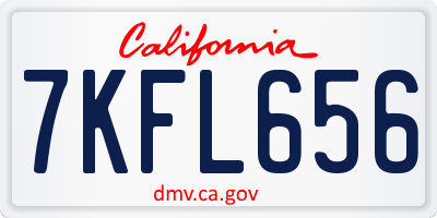 CA license plate 7KFL656