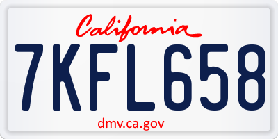 CA license plate 7KFL658
