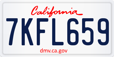 CA license plate 7KFL659