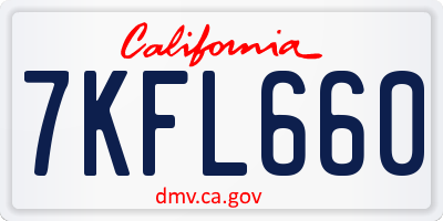 CA license plate 7KFL660