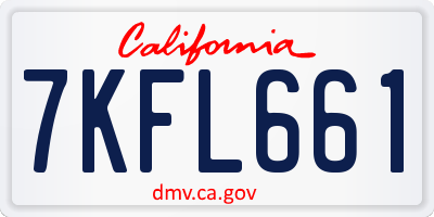 CA license plate 7KFL661
