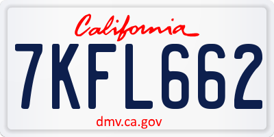CA license plate 7KFL662