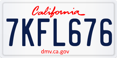 CA license plate 7KFL676