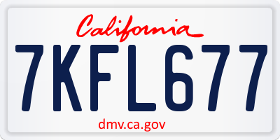 CA license plate 7KFL677