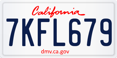 CA license plate 7KFL679