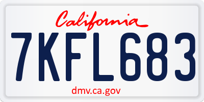 CA license plate 7KFL683