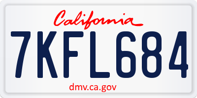 CA license plate 7KFL684