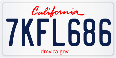 CA license plate 7KFL686