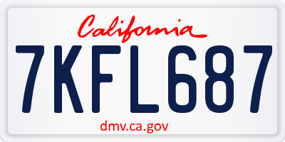 CA license plate 7KFL687