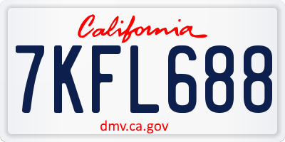 CA license plate 7KFL688