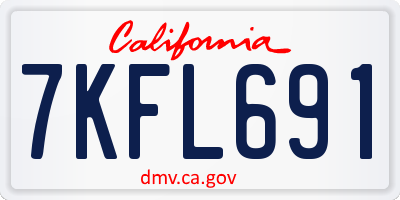 CA license plate 7KFL691